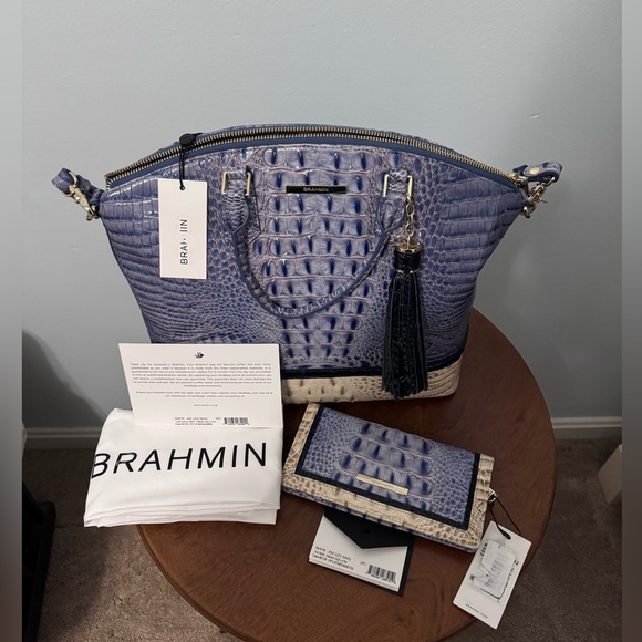 Brahmin Handbags - Brahmin Large Duxbury in Washed Indigo La Plaz & matching Ady Wallet